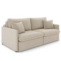 Sofá Cama Retrátil Para Sala De Estar 174cm Una K01 Veludo Bege Lyam Decor - 1