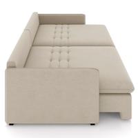 Sofá Cama Retrátil Para Sala De Estar 174cm Una K01 Veludo Bege Lyam Decor - 7