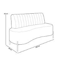 Sofá Chaise 2 Lugares Sala Living 160cm Pés Industrial Cayman K01 Bouclê Bege Lyam Decor - 5