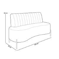 Sofá Chaise 2 Lugares Sala Living 135cm Pés Industrial Cayman K01 Bouclê Bege Lyam Decor - 5