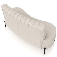 Sofá Chaise 2 Lugares Sala Living 135cm Pés Industrial Cayman K01 Bouclê Bege Lyam Decor - 7