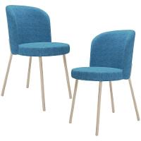 Kit 2 Cadeiras Para Sala De Jantar Cozinha Estofada Gavi Arena L02 Linho Azul Lyam Decor - 1