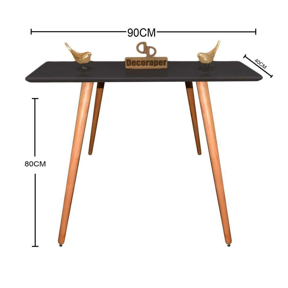 Aparador Pés Palito Com Vidro Laqueado 90cm Preto - 2