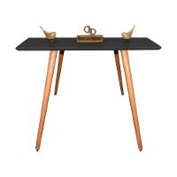 Aparador Pés Palito Com Vidro Laqueado 90cm Preto - 1