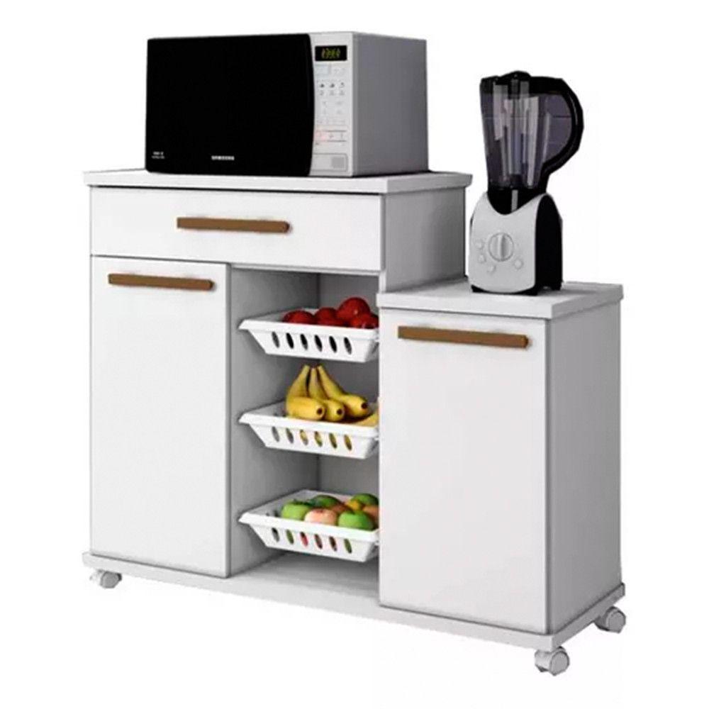 Armário Fruteira 2 Portas 3 Cestos 1 Gaveta Teresina Branco - 1