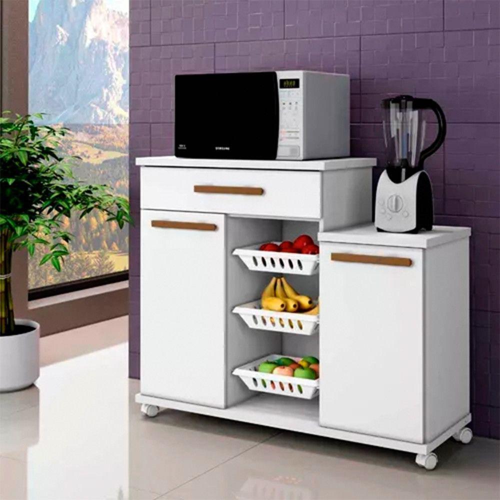 Armário Fruteira 2 Portas 3 Cestos 1 Gaveta Teresina Branco - 2