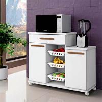 Armário Fruteira 2 Portas 3 Cestos 1 Gaveta Teresina Branco - 2