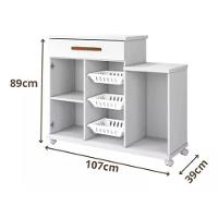 Armário Fruteira 2 Portas 3 Cestos 1 Gaveta Teresina Branco - 4