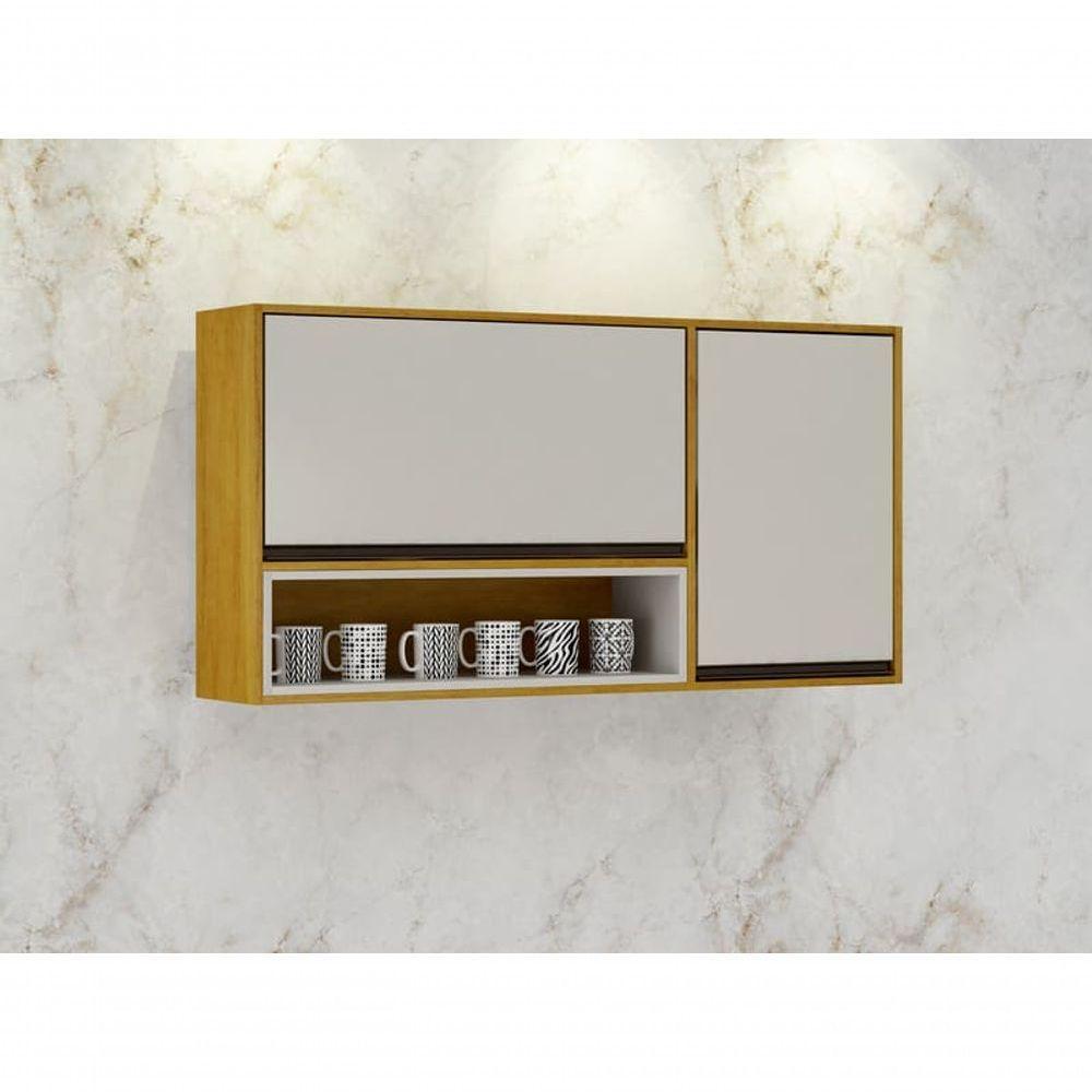 Armário Aéreo Porta Condimentos 2 Portas - Eduarda-cinamomo-off White - Chf Móveis - 1