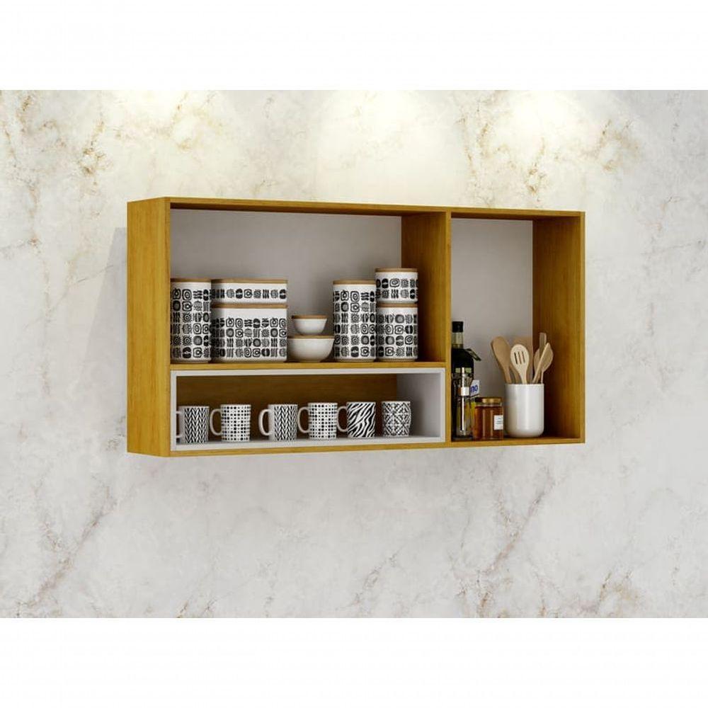 Armário Aéreo Porta Condimentos 2 Portas - Eduarda-cinamomo-off White - Chf Móveis - 3