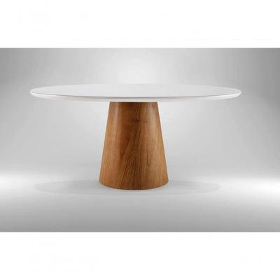 Mesa De Jantar Redonda Com Vidro - Dora-1,35m Requinte Salas