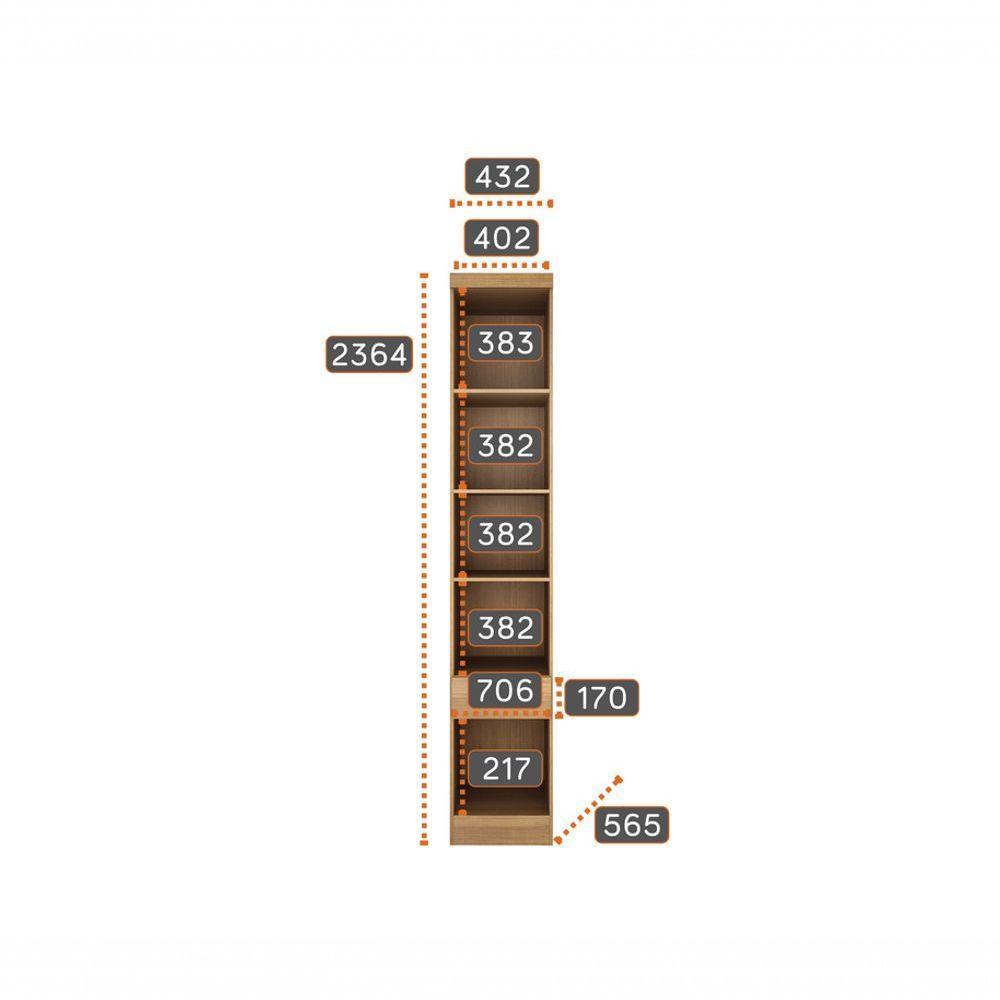 Modulado Mesa De Cabeceira 1 Gaveta 1 Porta - Rizon-cumaru Off White - Móveis Novo Horizonte - 3