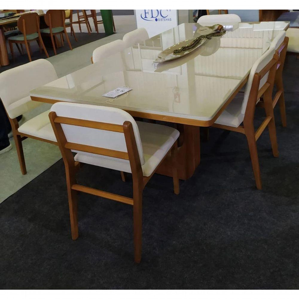 Sala De Jantar Com 8 Cadeiras 2,20 Estellar Requinte Salas - 1