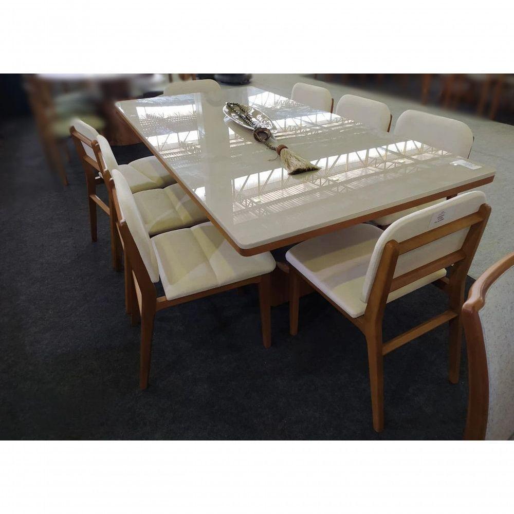 Sala De Jantar Com 8 Cadeiras 2,20 Estellar Requinte Salas - 2