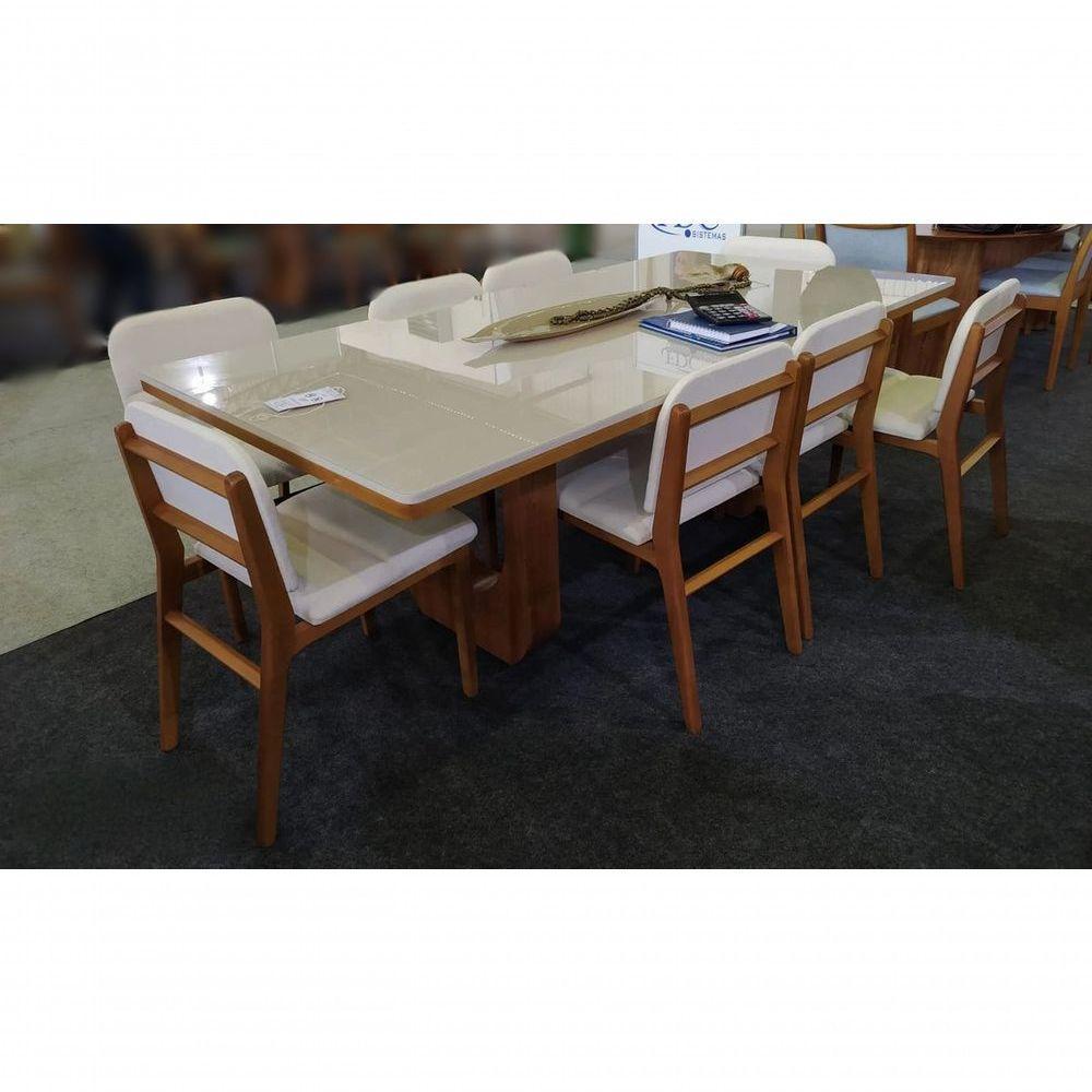 Sala De Jantar Com 8 Cadeiras 2,20 Estellar Requinte Salas - 3