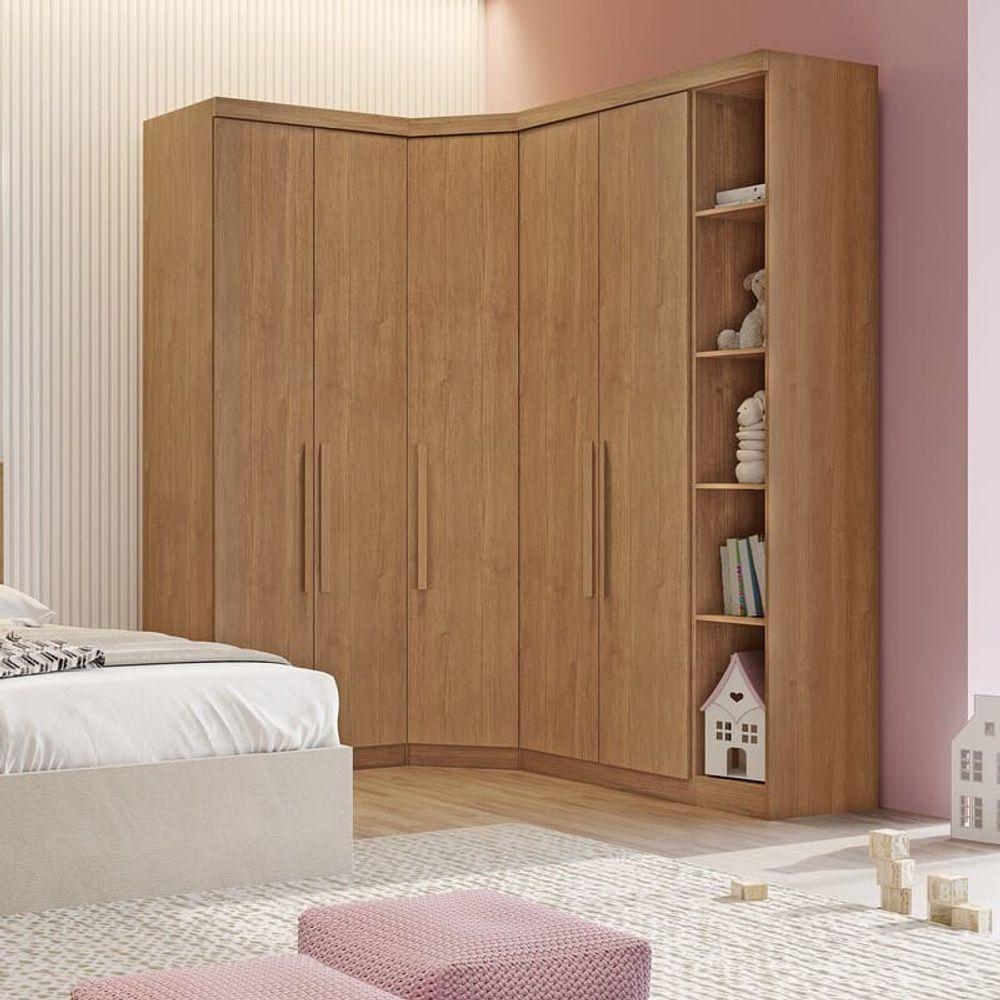 Modulado Completo De Canto Solteiro 5 Portas 6 Gavetas - Rizon-cumaru - Móveis Novo Horizonte - 1