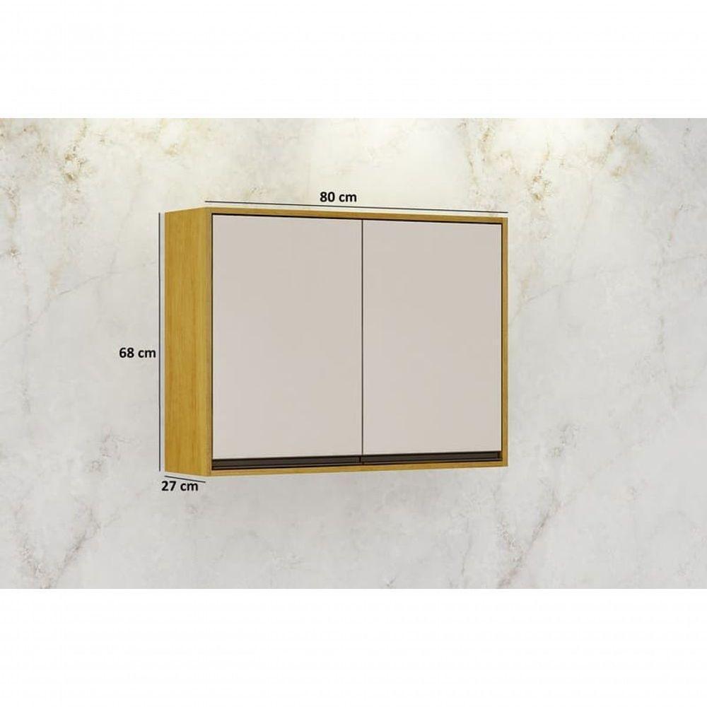 Armário Aéreo 2 Portas - Eduarda-cinamomo-off White - Chf Móveis - 4