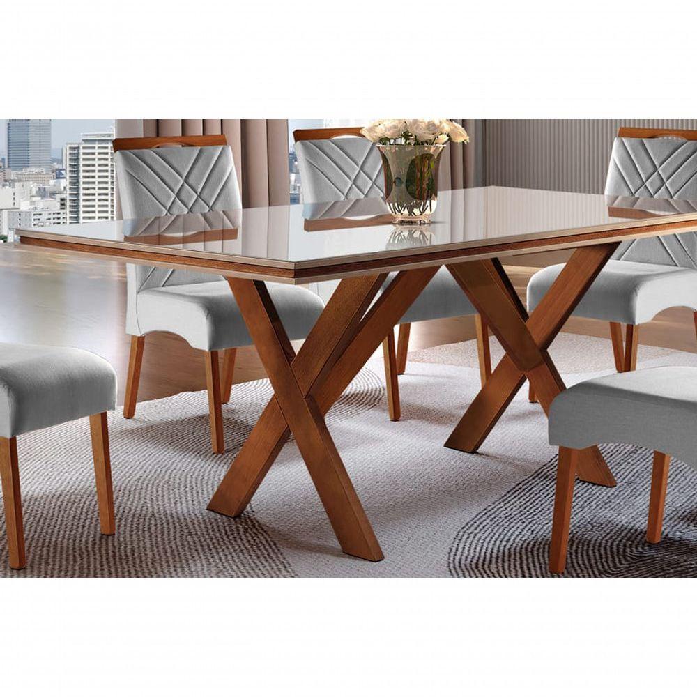 Mesa De Jantar Moderna - Nobre-2,0x1,0m - Requinte Salas - 2