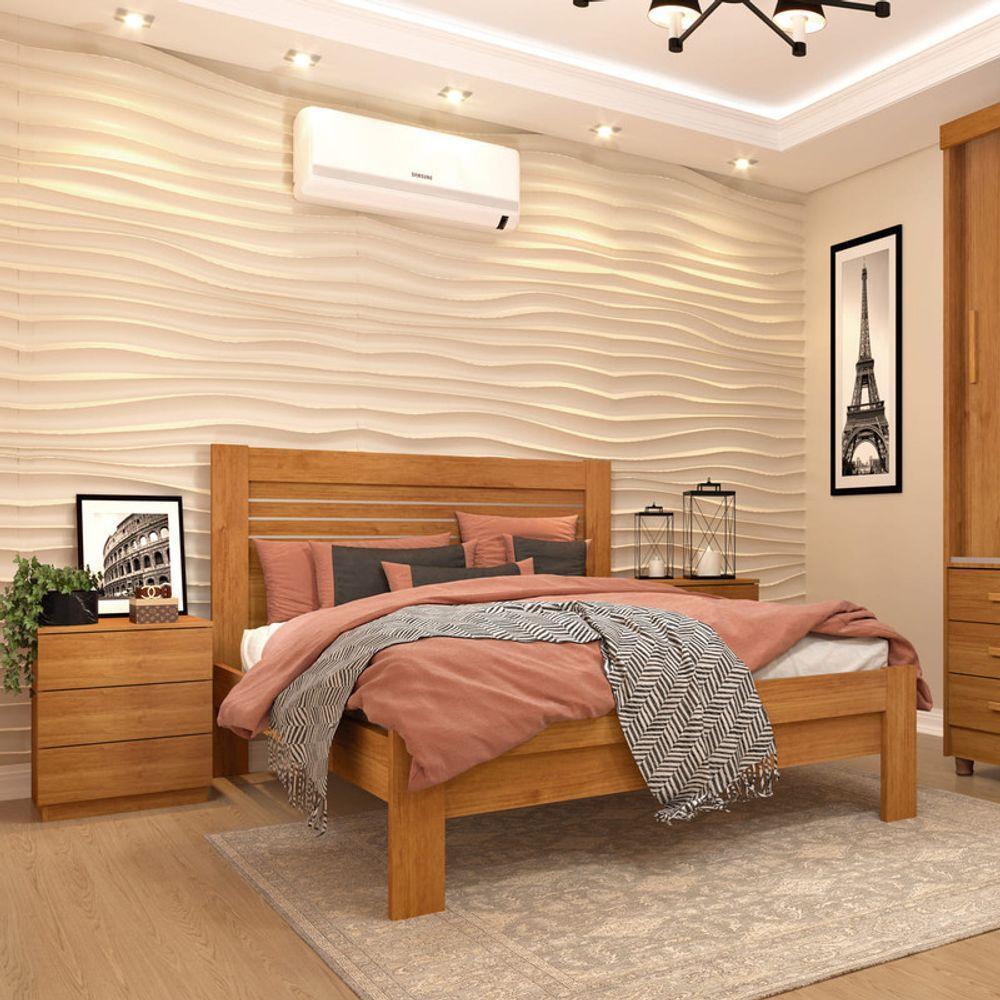 Cama Casal 100% Mdf - Safira-cinamomo - Tcil Móveis - 1