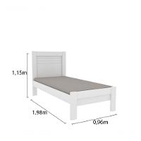 Cama Solteiro 100% Mdf - Safira-neve - Tcil Móveis - 2