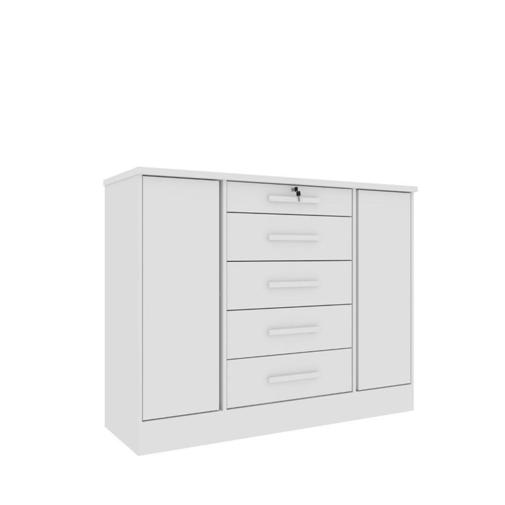 Cômoda Para Quarto 2 Portas 5 Gavetas - Fortuna-neve - Tcil Móveis - 2