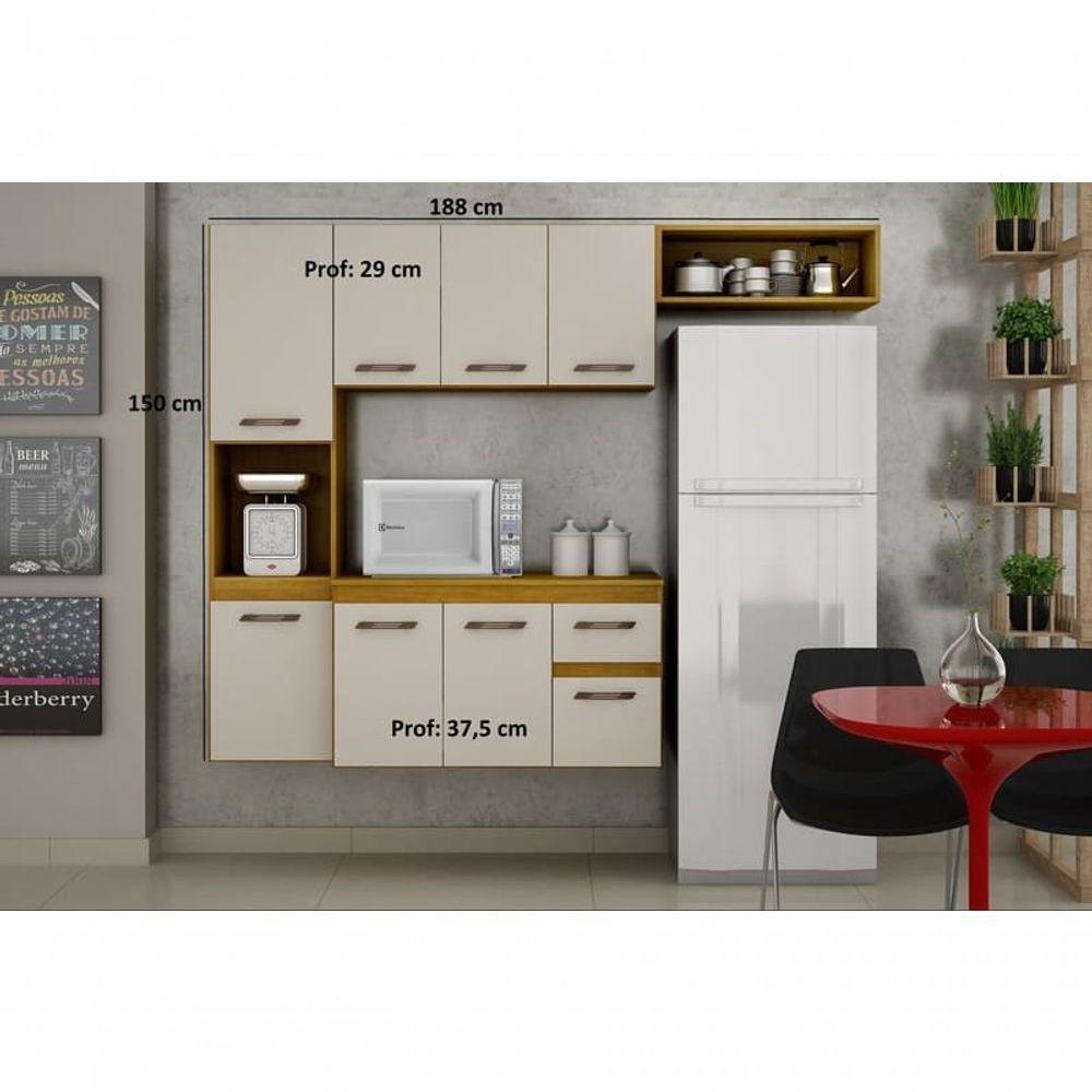 Cozinha Suspensa 8 Portas 1 Gaveta - Brisa-cinamomo-off White - Chf Móveis - 4