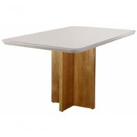 Mesa De Jantar Moderna Com Vidro - Roma-0,90x0,90m - Móveis Mundial - 1