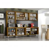 Cozinha Completa 5 Peças - Eduarda Cristaleira-cinamomo-off White - Chf Móveis - 2