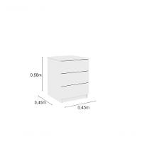 Mesa De Cabeceira 3 Gavetas Corrediças Telescópicas - Veronna-neve - Tcil Móveis - 2