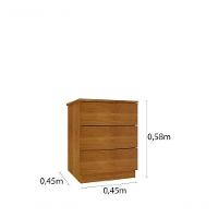 Mesa De Cabeceira 3 Gavetas Corrediças Telescópicas - Veronna-cinamomo - Tcil Móveis - 2