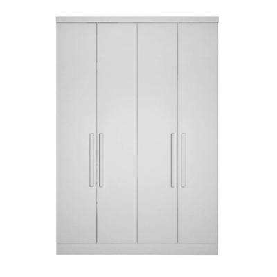 Guarda Roupa Modulado Rizon 4 Portas de Bater 3 Gavetas branco MDF
