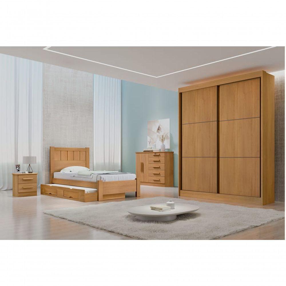 Guarda Roupa Solteiro 2 Portas 3 Gavetas Santorini-cinamomo Móveis D'doro - 1