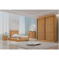 Guarda Roupa Solteiro 2 Portas 3 Gavetas Santorini-cinamomo Móveis D'doro - 1