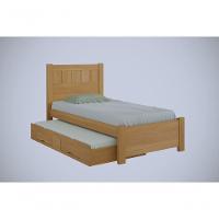 Cama Solteiro Com Cama Auxiliar - Primícia Plus-cinamomo - Móveis D'doro - 1