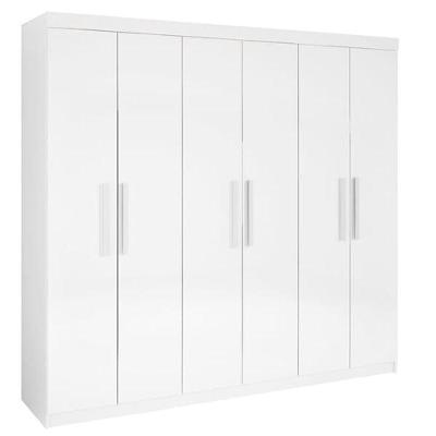 Guarda Roupa Casal Leblon 6 Portas 4 Gavetas branco MDF