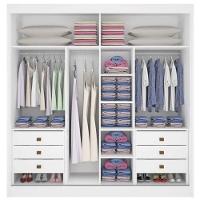 Guarda Roupa Casal Com Espelho 2 Portas 6 Gavetas Titanium-branco Móveis D'doro - 2