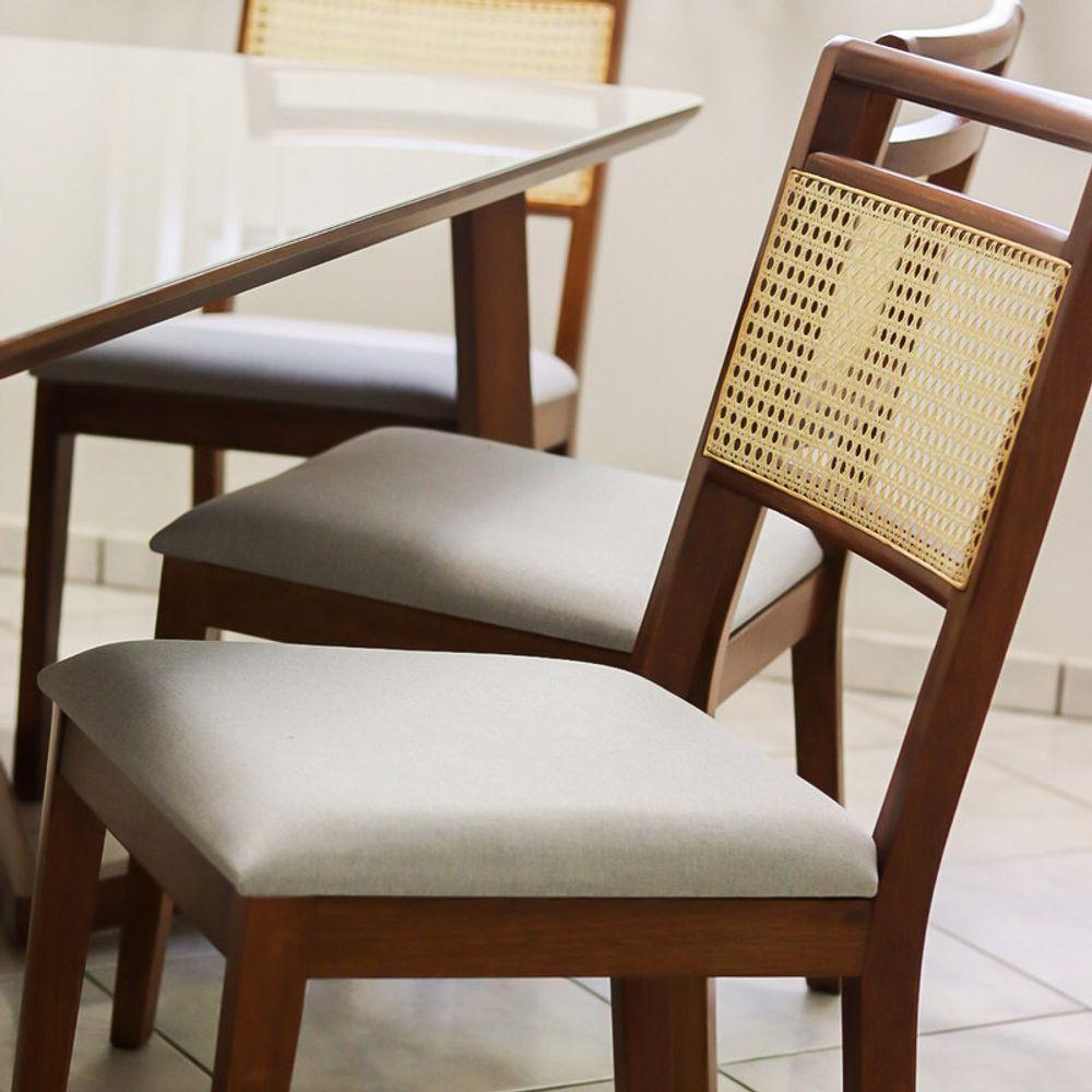 Sala De Jantar Madeira Maciça Com 6 Cadeiras 1,60x0,90 Metros - Luna - Art Salas - 3