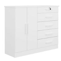 Cômoda Para Quarto Com Sapateira 5 Gavetas - New Athos-branco - Móveis D'doro - 1