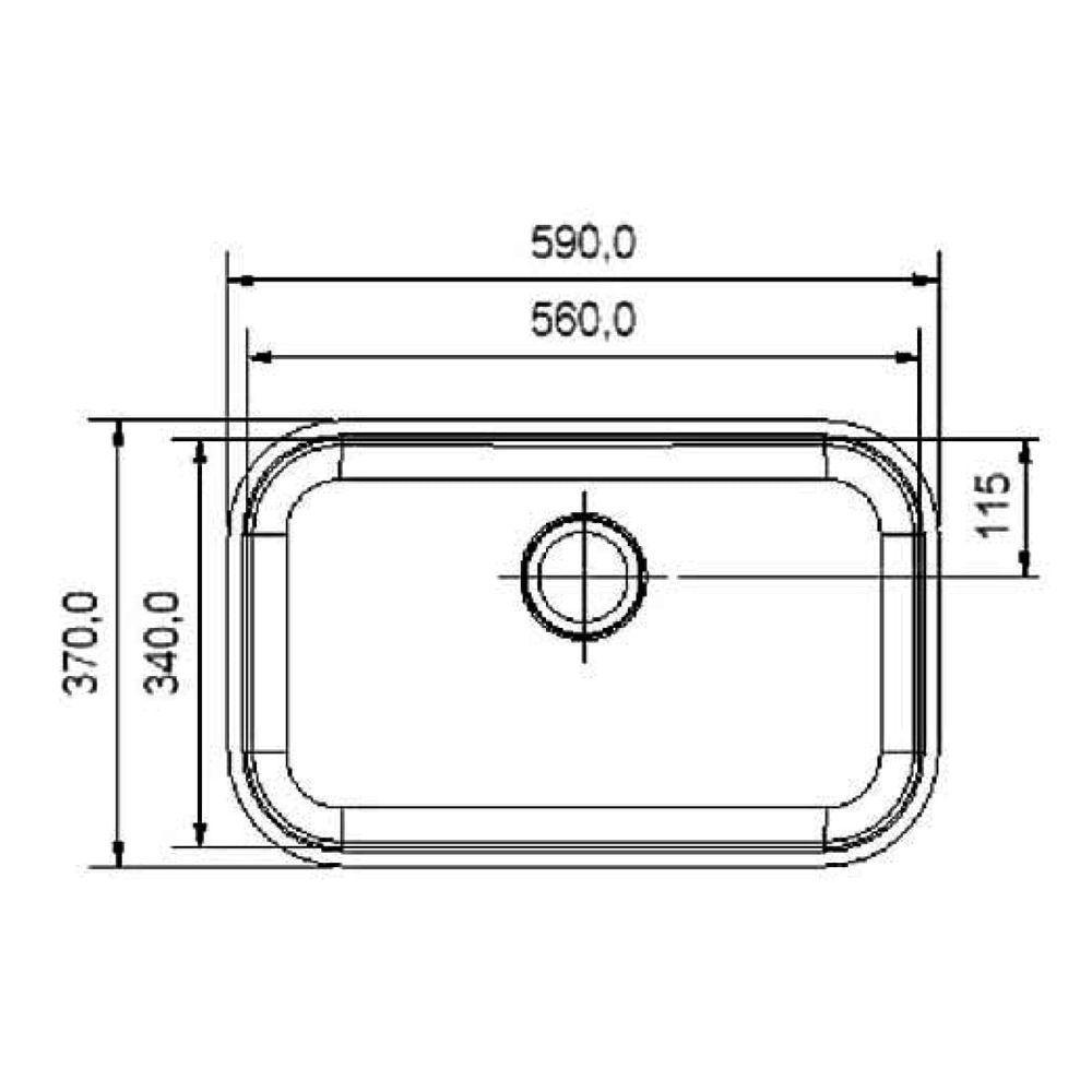 Cuba De Embutir N.2 Em Aço Inox Alto Brilho C/Válvula 4.1/2" - 2