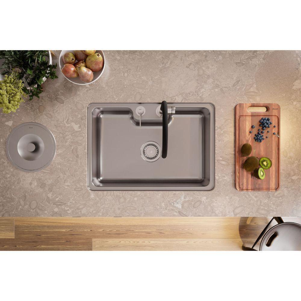 Lixeira De Embutir Em Aço Inox Escovado C/Balde Plástico 6L - 3