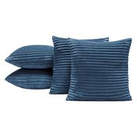 Kit 4 Almofadas Cheias Isabel 45X45 Tecido Jacquard Flannel Macio - Azul - 1