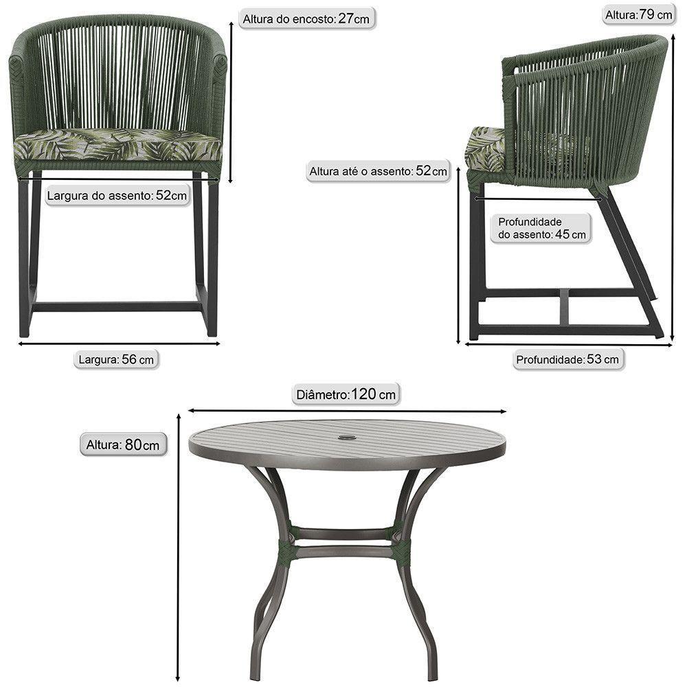 Mesa E 6 Cadeiras E Noronha Preto E5 Trama Original Verde - 2