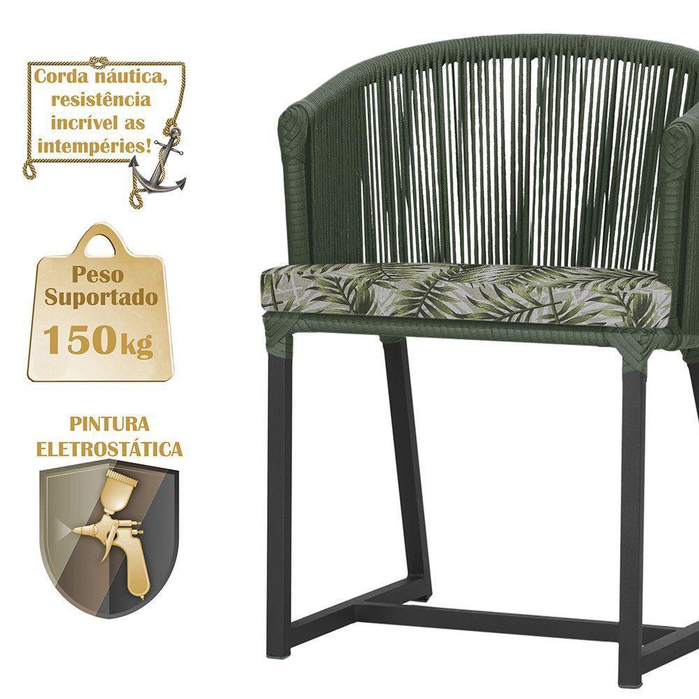 Mesa E 6 Cadeiras E Noronha Preto E5 Trama Original Verde - 4