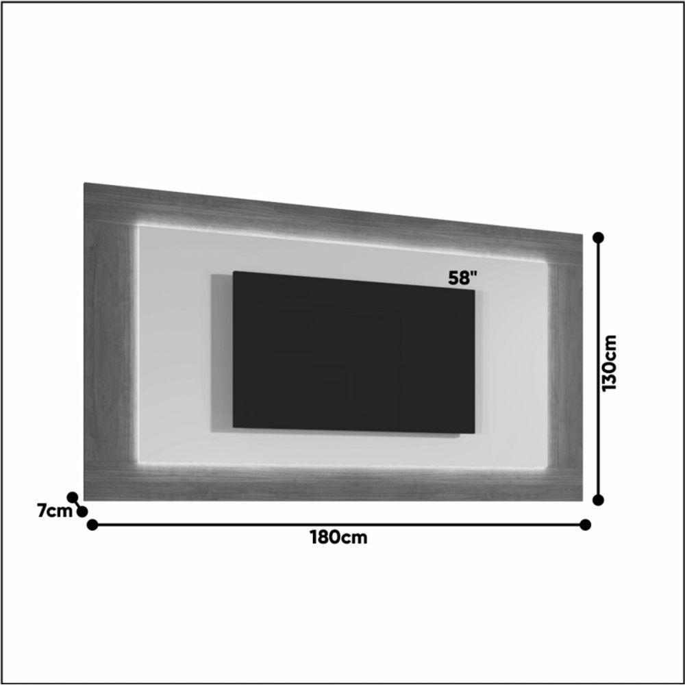 Painel Moderno Com Led 1,80m - Atenas-naturale-off White - Mavau Móveis - 2