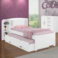 Cama Solteiro Com Cama Auxiliar - Milênio Plus-branco - Móveis D'doro - 1
