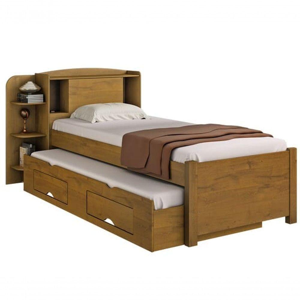 Cama Solteiro Com Cama Auxiliar - Milênio Plus-cinamomo - Móveis D'doro - 2
