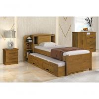 Cama Solteiro Com Cama Auxiliar - Milênio Plus-cinamomo - Móveis D'doro - 1