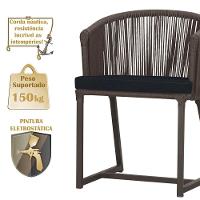 Mesa Com 6 Cadeiras De Jantar Noronha E12 Trama Original Marrom