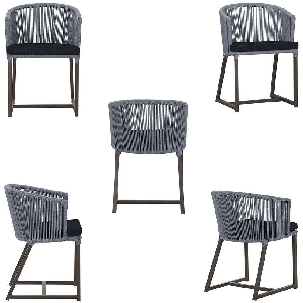 Mesa Com 6 Cadeiras De Jantar Noronha E12 Trama Original Prata - 5