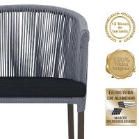 Mesa Com 6 Cadeiras De Jantar Noronha E12 Trama Original Prata - 3